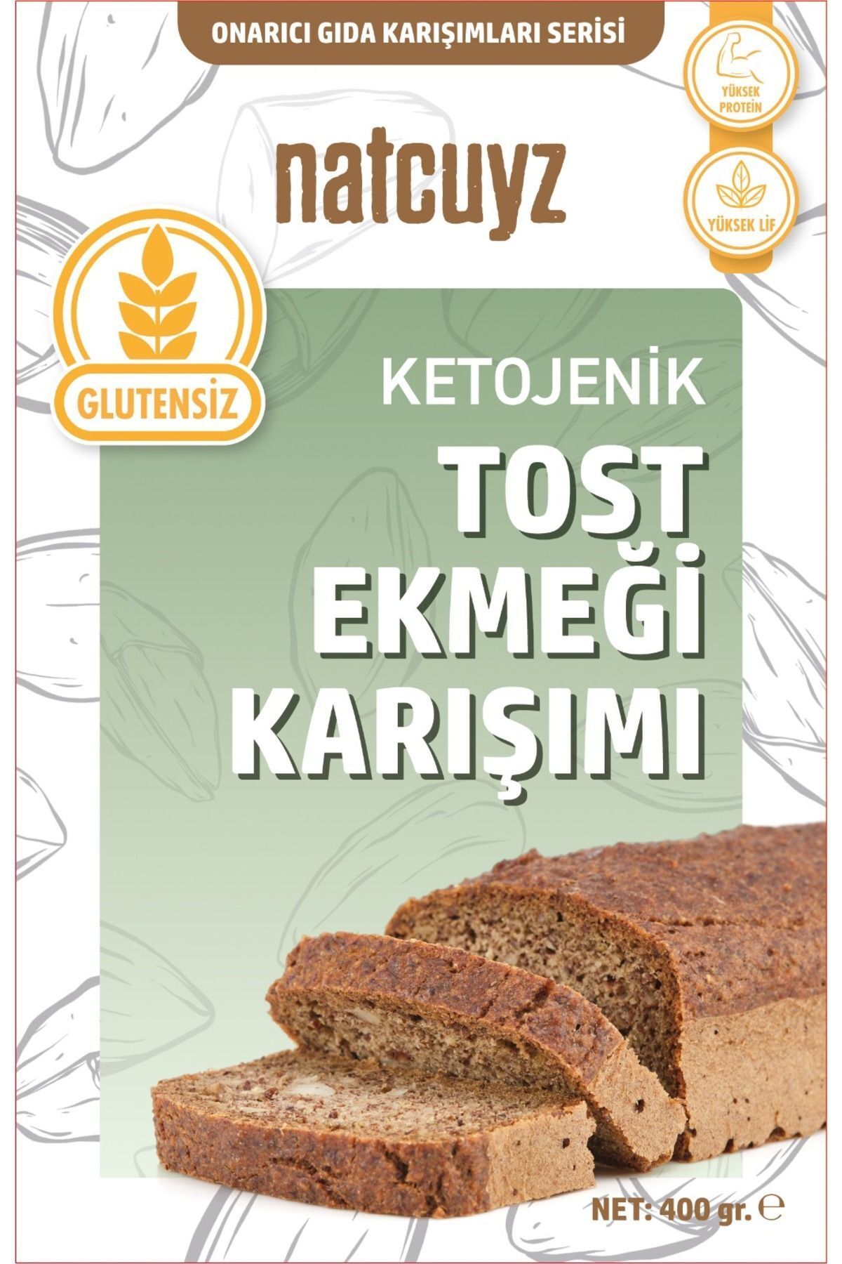 NATCUYZ Ketojenik Glutensiz Tost Ekmeği Karışımı 400gr