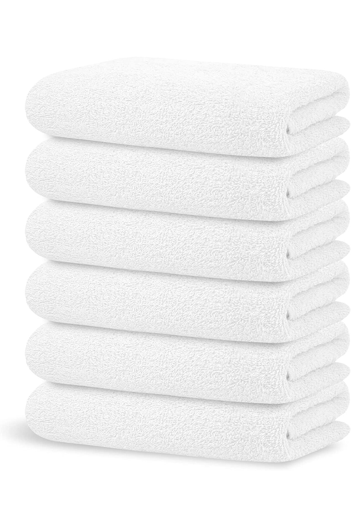 6-Piece Set White 100% Cotton Hotel Bath Towel 90x150 Cm, Hotel Towel