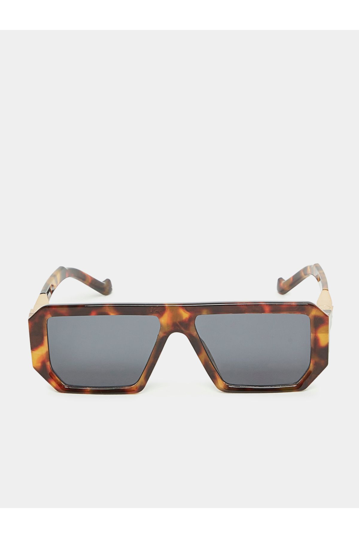 Styli-Tortoise Wide Frame Rectangle Sunglasses 3