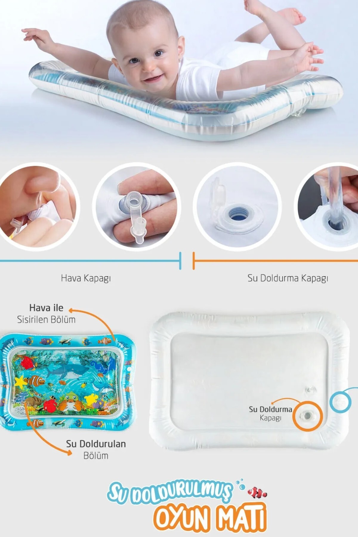 YILDIRIM OYUNCAK Şişirilebilen Su Aktivite ve Oyun Matı - Bebek Su Oyun Matı (TUMMY TİME) Karın Üstü Aktivite Zamanı fotoğrafı 4 (önizleme)