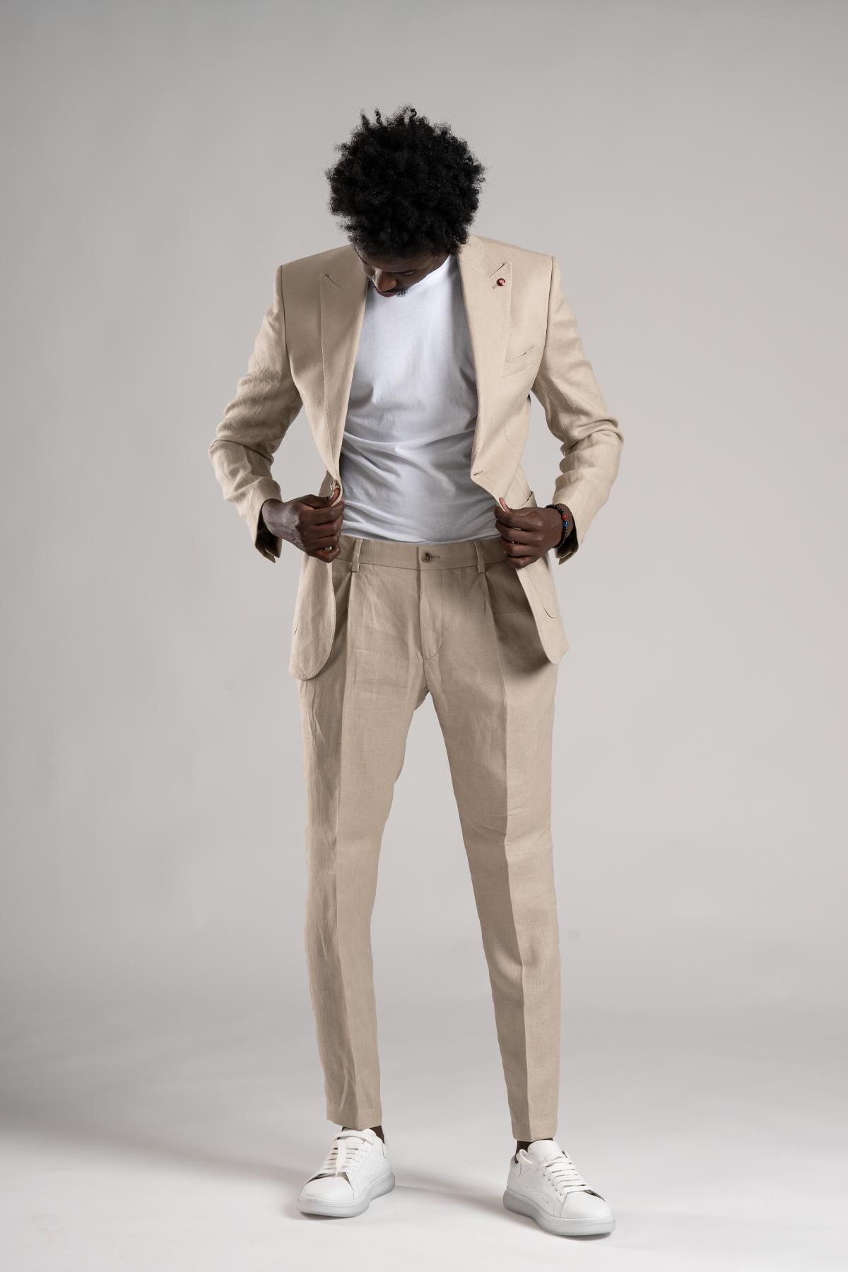 Sır-SIR Regular Fit - Half Lined 100% Linen Suit 4