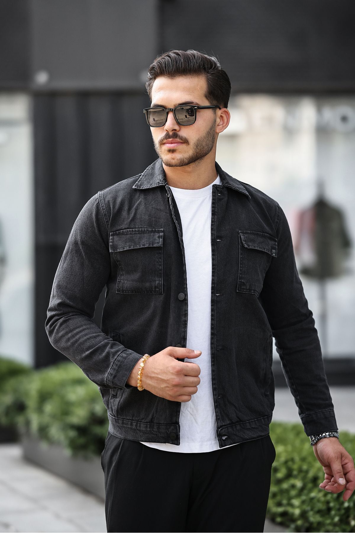 GOOD FASHION-Men's Black Jean Jacket - Relaxed Fit 3