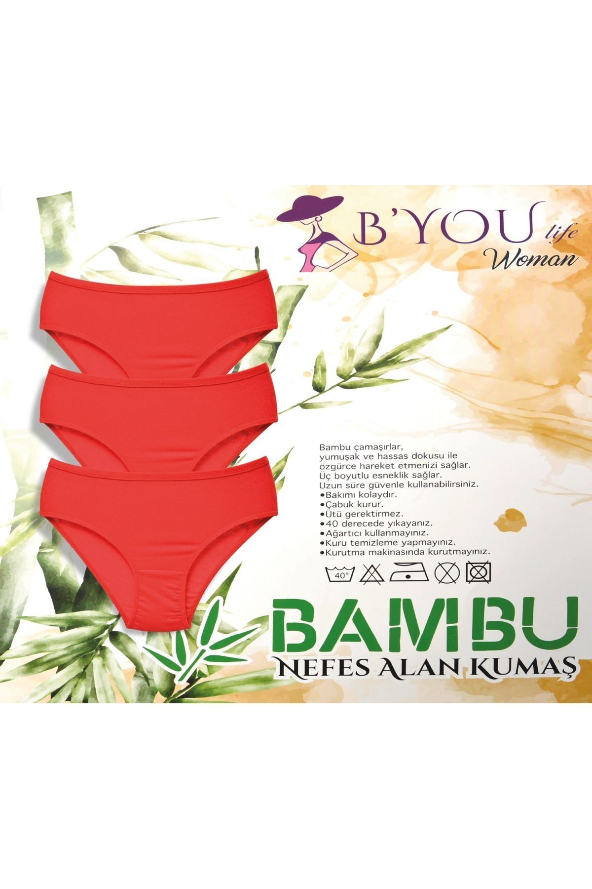 Alan red bamboo dames shop
