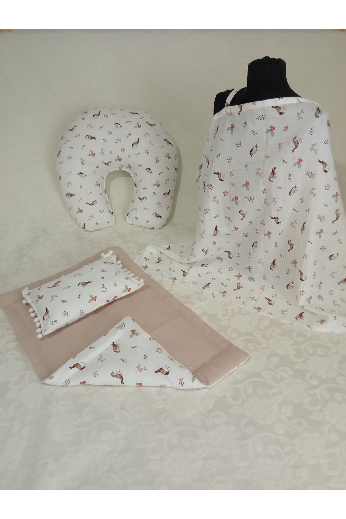 Wenaris Puset örtüsü puset minder ortopedik yastık emzirme yastığı battaniye altaçma fotoğrafı 2 (önizleme)