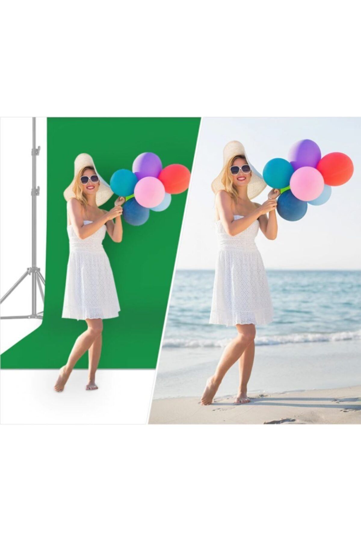 Chromakey - Green Screen - Greenbox Yeşil Fon Perde (2x2 M) + Fon Standı