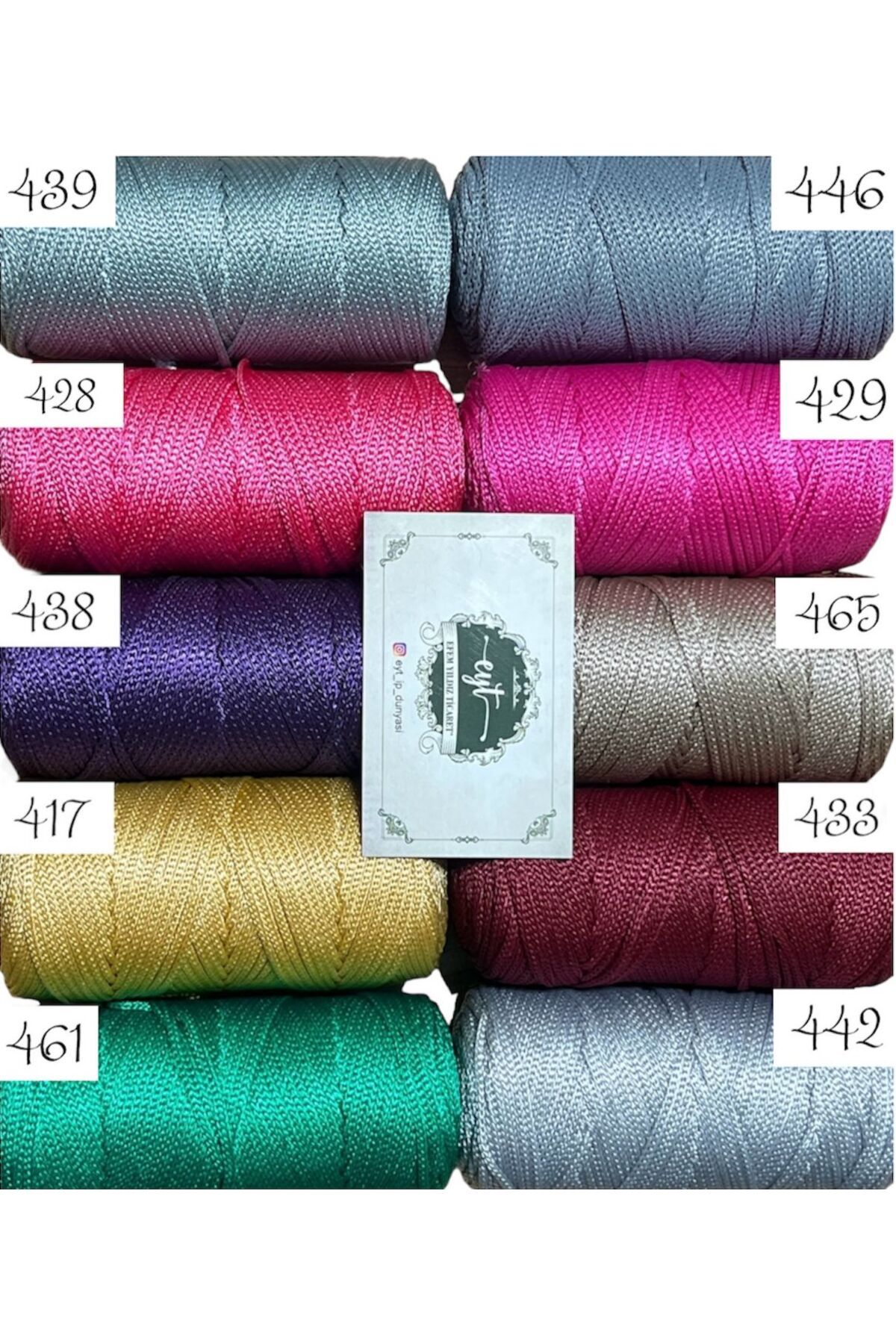 Yıldız Ticaret-مكرميه 100 جرام بوليستر ممتاز - حقيبة ملونة غنية بحبل Orgu Supla 3