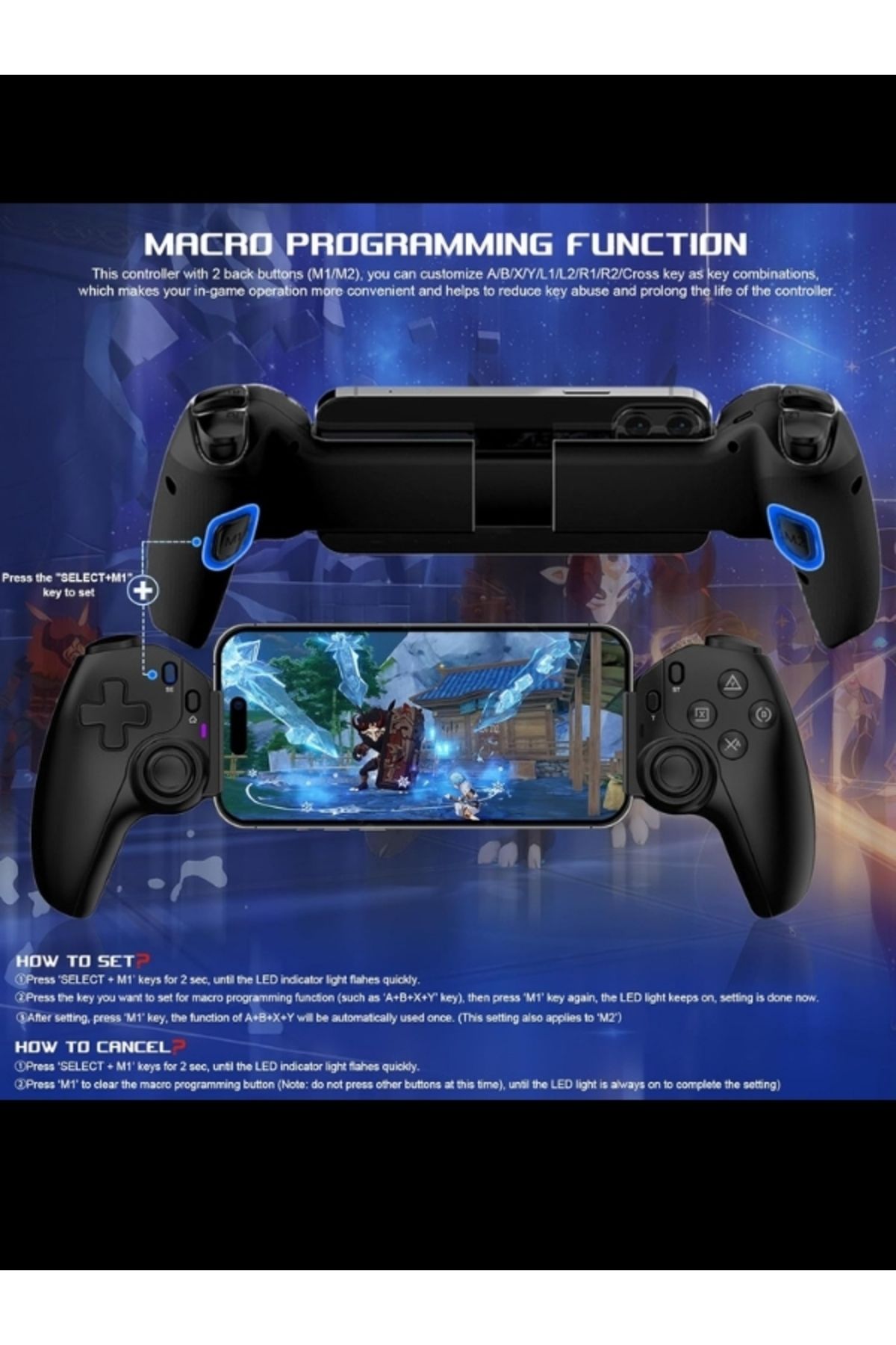 SONREİR-D9 - Wireless Bluetooth Game Controller, GamePad for iPhone/iPad/Android/Tablet/Switch/PS4/PC 8