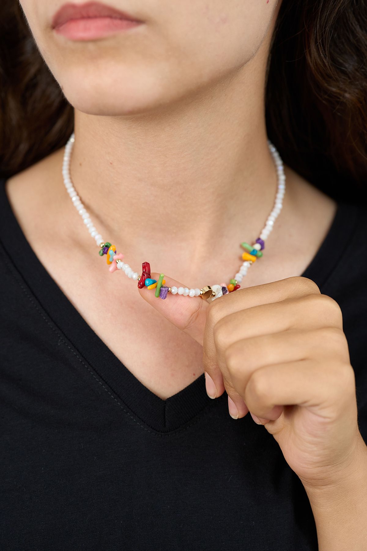 Elika Silver-Colorful Women's Bijouterie Necklace 2