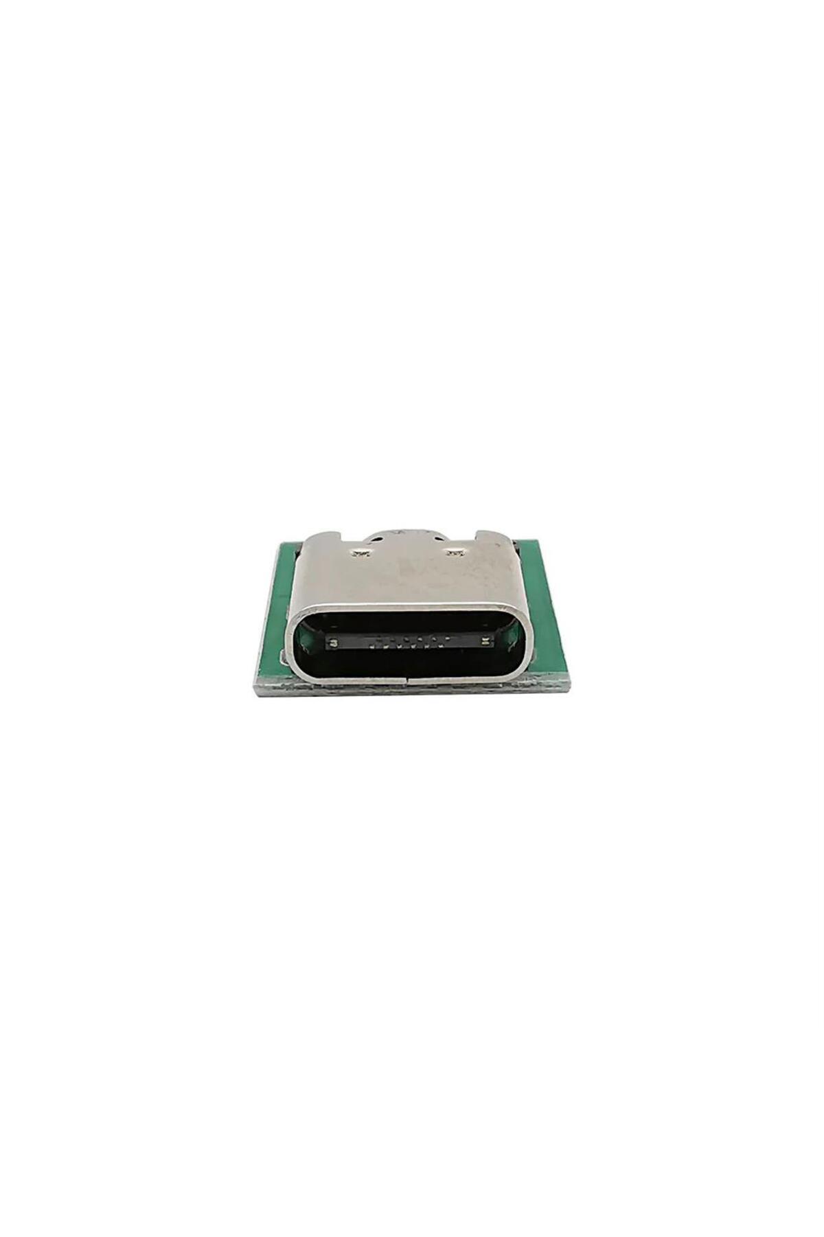 USB Type-C 3.1 Konnektörü 4 Pin Dişi Açılı DIP Çevirici Jack PCB USB Şarj Soketi Dip DIY 3