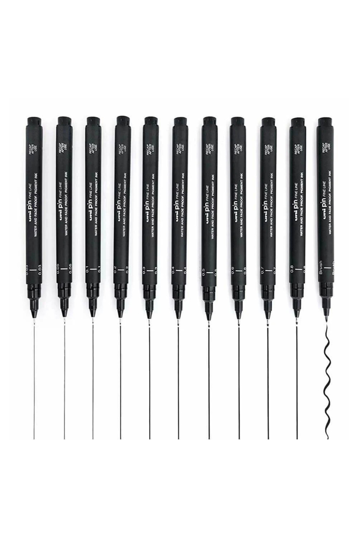 UNİ-BALL uni ball pin 0,03-0.2-0.8 Teknik Çizim Kalemi Siyah