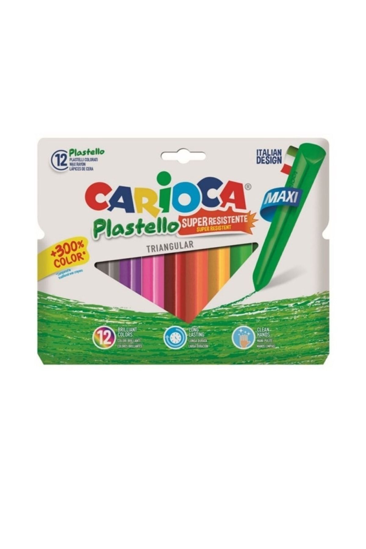 مداد شمعی پاستل چند رنگ Plastello Jumbo مثلث نقاشی پاستیل Carioca