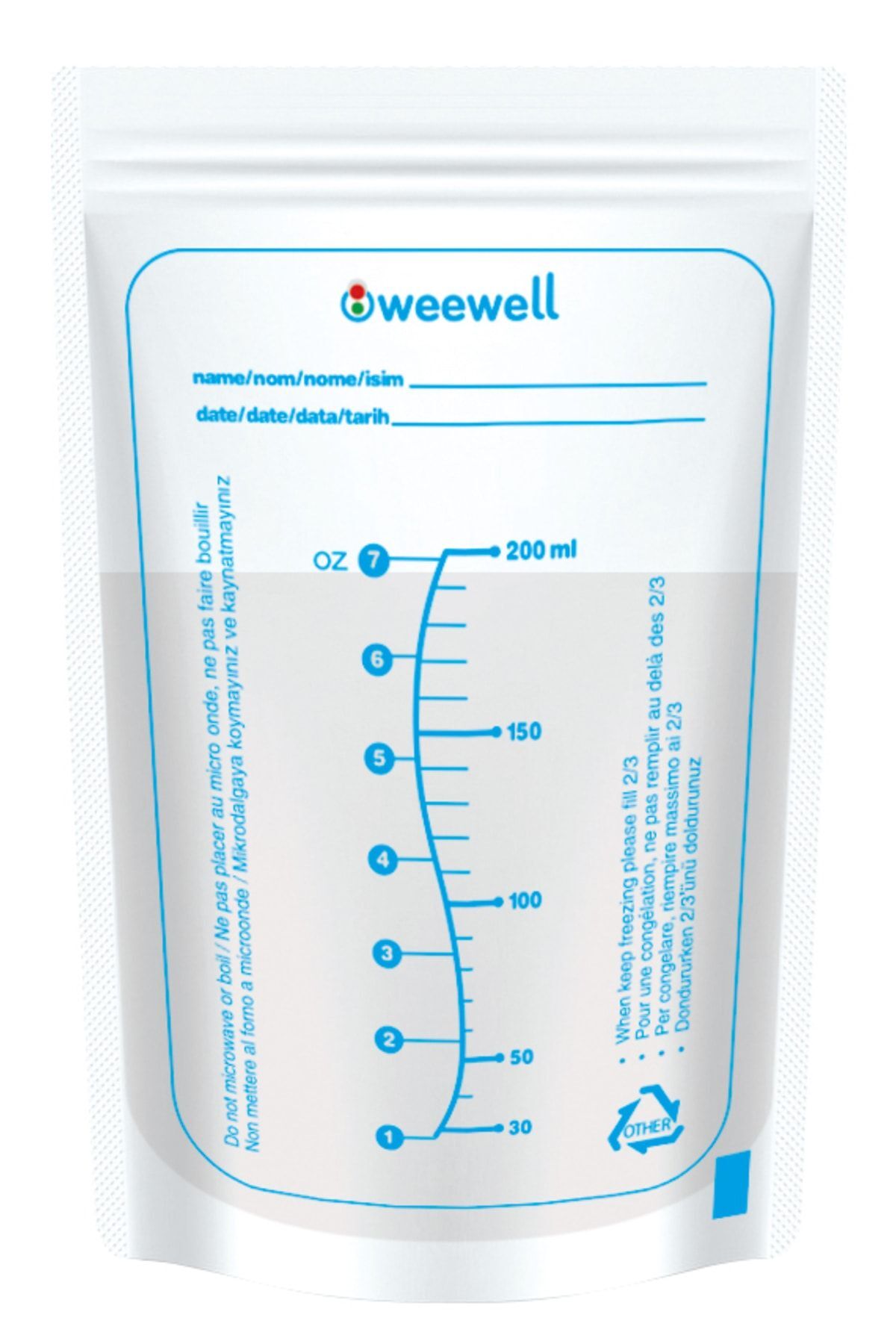 Weewell Wms825r3 Süt Saklama Poşeti 25 Li Tekli fotoğrafı 3 (önizleme)