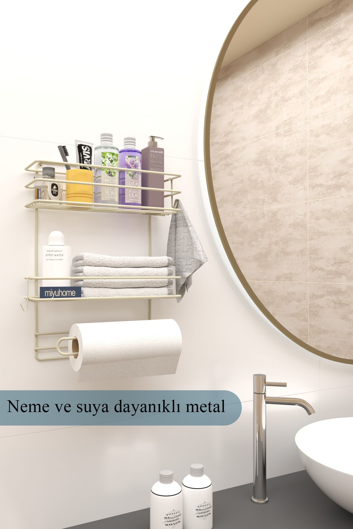 moniev Organizator De Baie Cu Cârlige Din Inox - Suport Pentru Prosoape Și Raft De Bucătărie Organizator De Baie - One Size