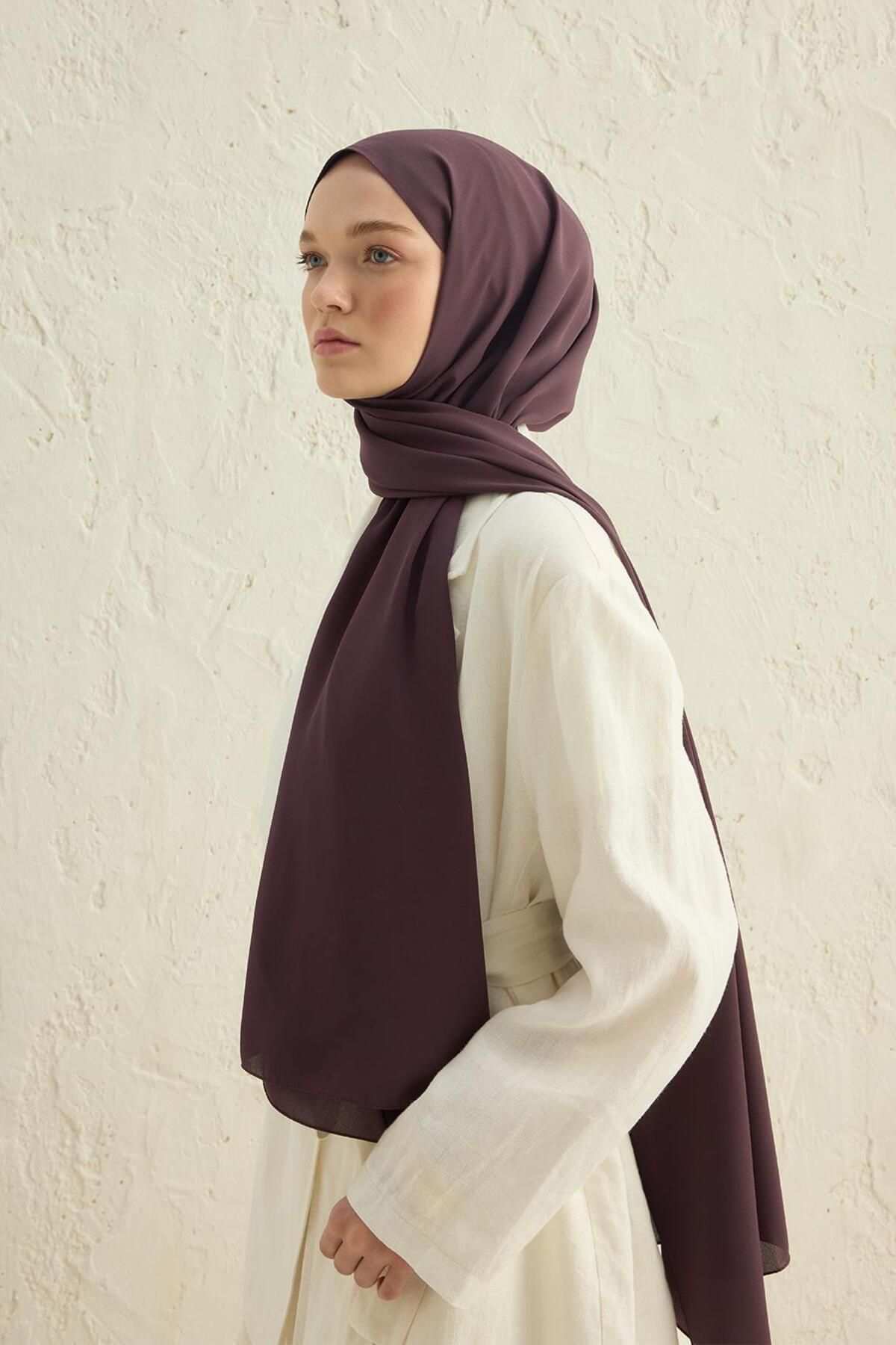 Daily Krep Şal Patlıcan  Moru - 4