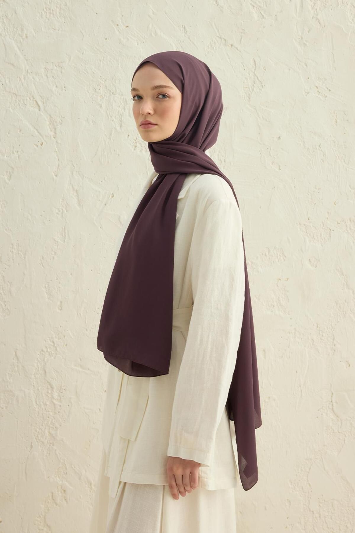 Daily Krep Şal Patlıcan  Moru - 3
