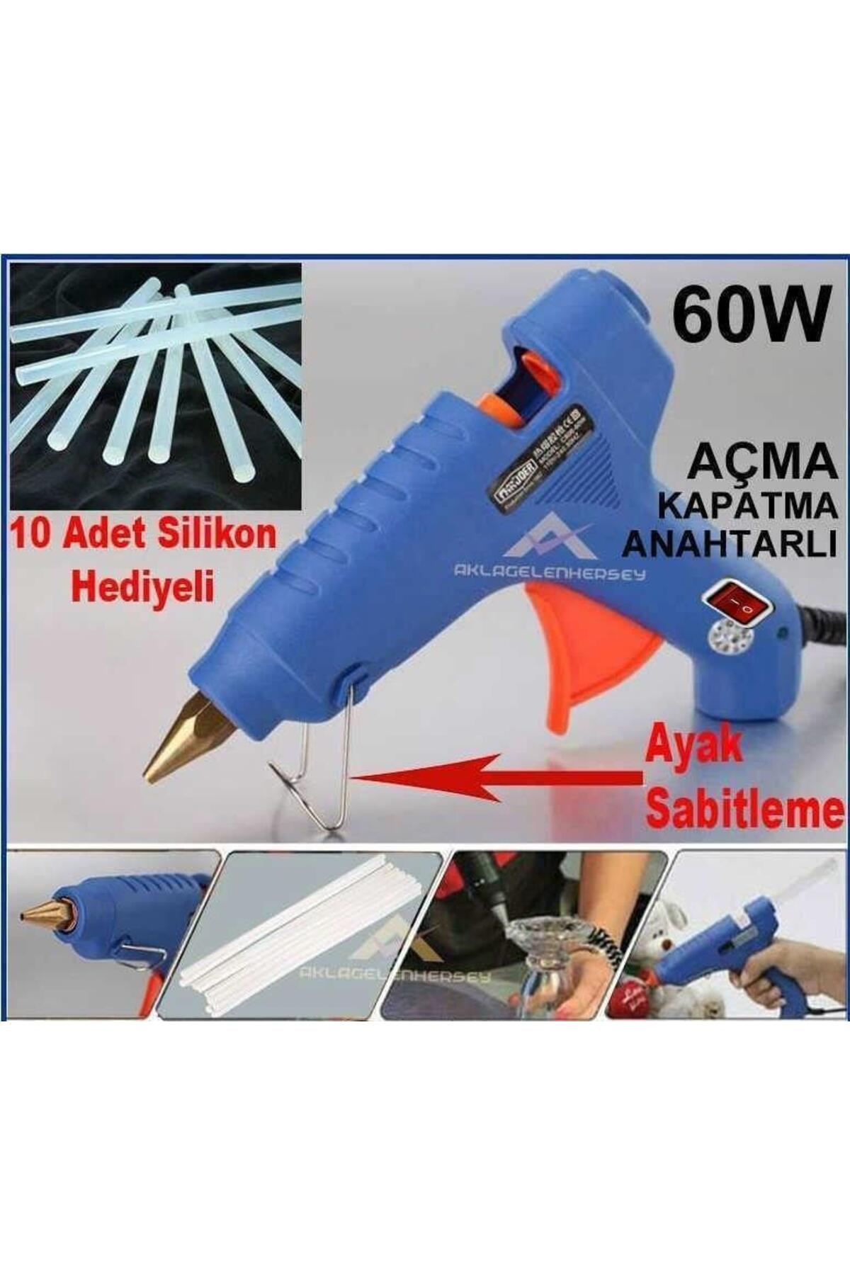 Genel Markalar 60W Açma Kapama düğmeli Sıcak Silikon Tabancası 10 Adet 30 cm Kalın