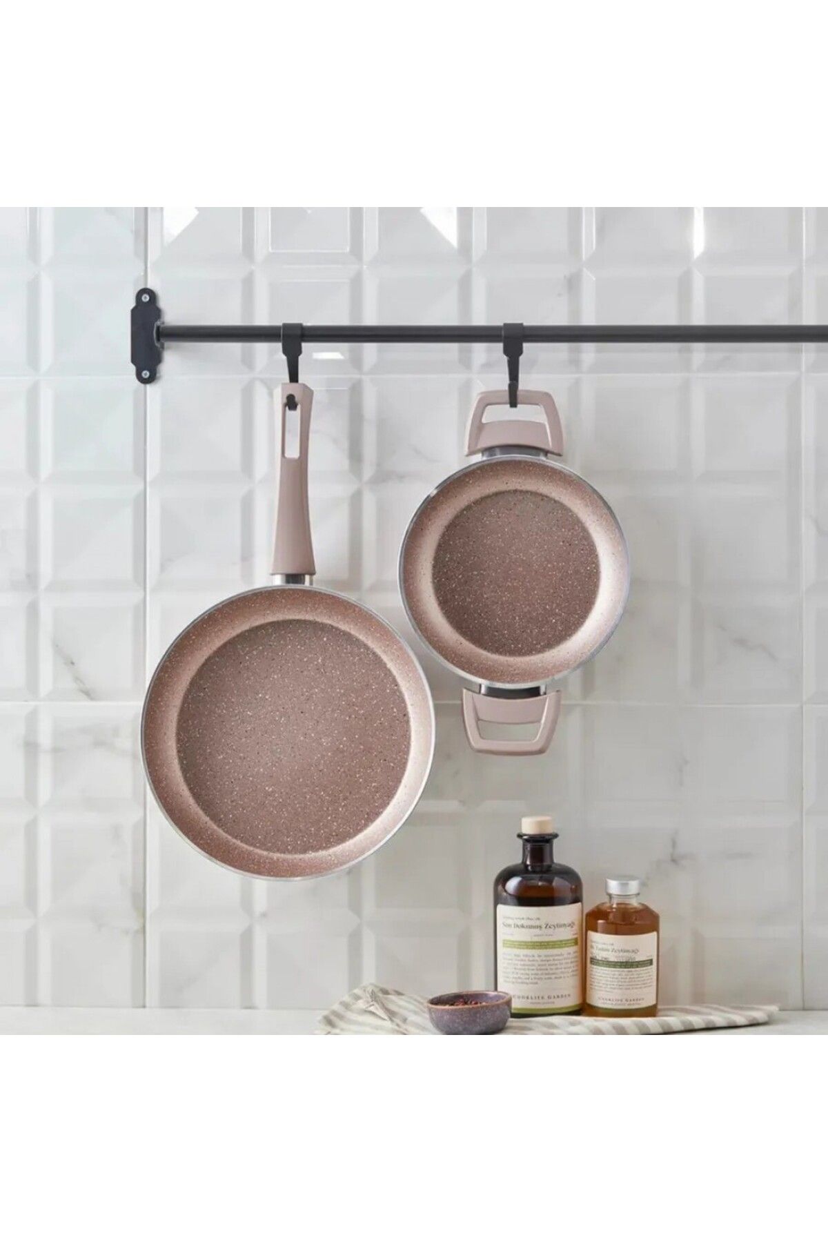 Karaca-Biogranit Rose Gold 2 Teile Induction Pfannen Σετ - Bratpfanne και Eierpfannen 2