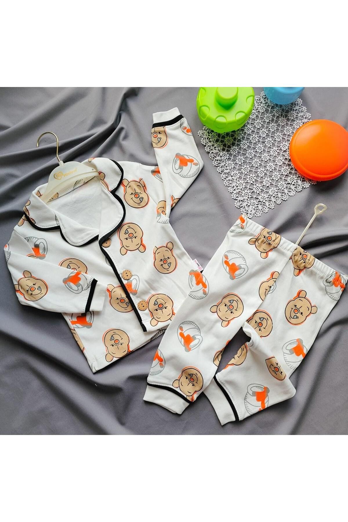 Sparrow Laurel-Winnie the Pooh Printed Unisex Baby Pajamas Set - Front Button, Bottom Top Nightwear Set (6-24 Months) 4