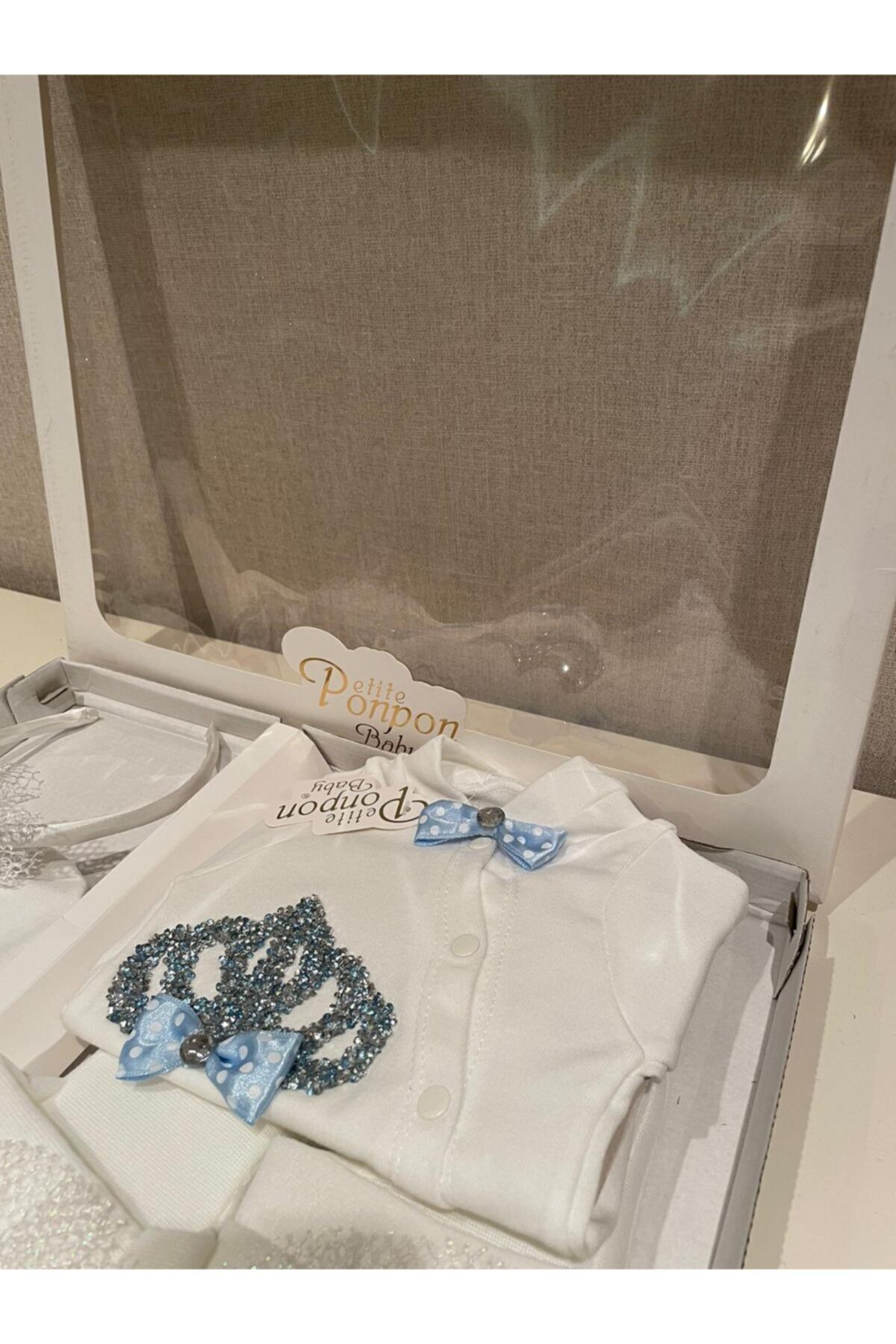 Petite Ponpon Baby Erkek Bebek Lohusa Seti fotoğrafı 3 (önizleme)