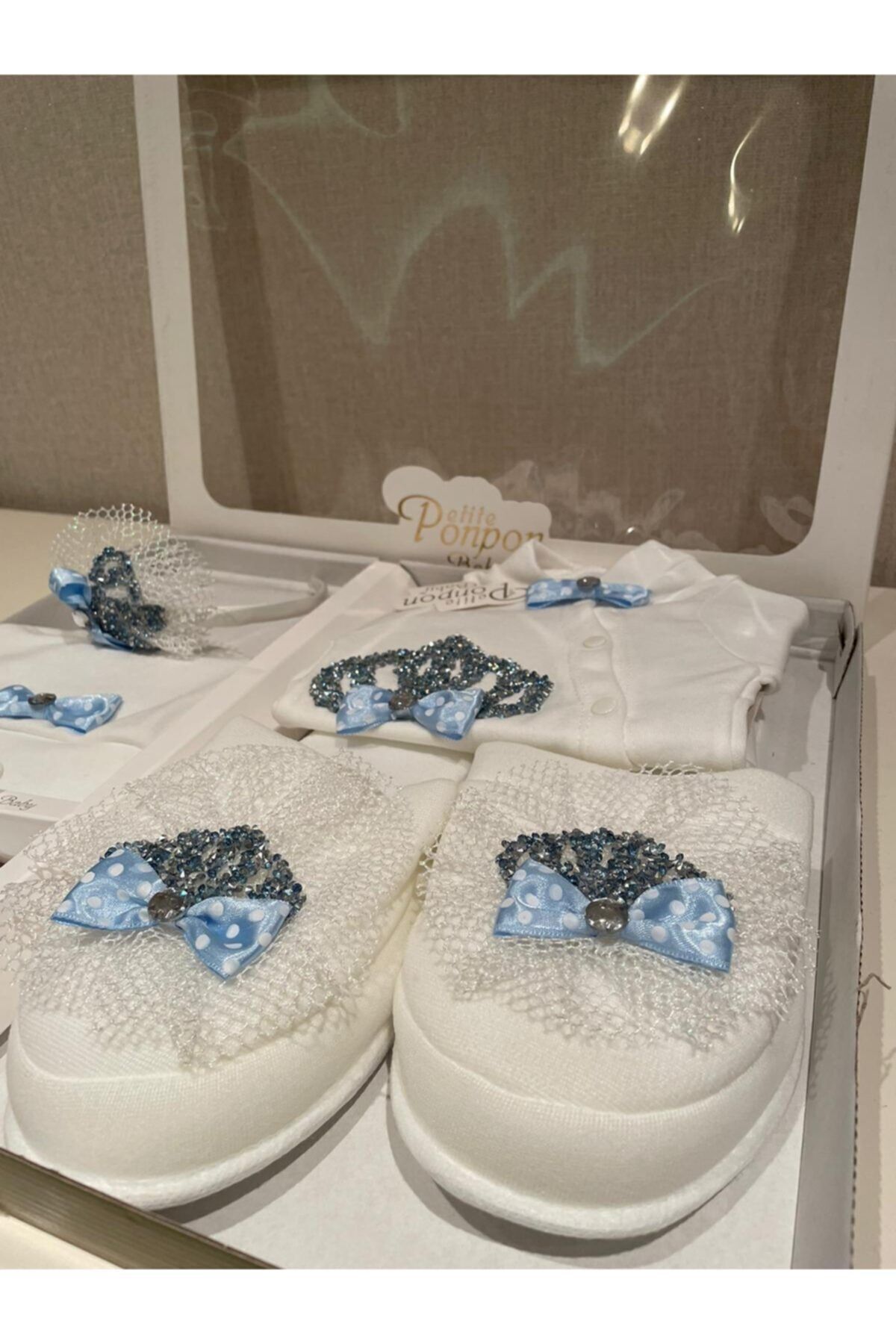 Petite Ponpon Baby Erkek Bebek Lohusa Seti fotoğrafı 4 (önizleme)