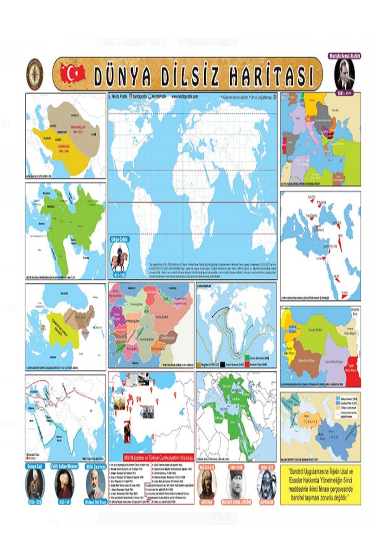 entarzlife-Map Practical (Middle School) World Political, Physical, Dumb Turkey Political, Provinces, Mute Maps 6