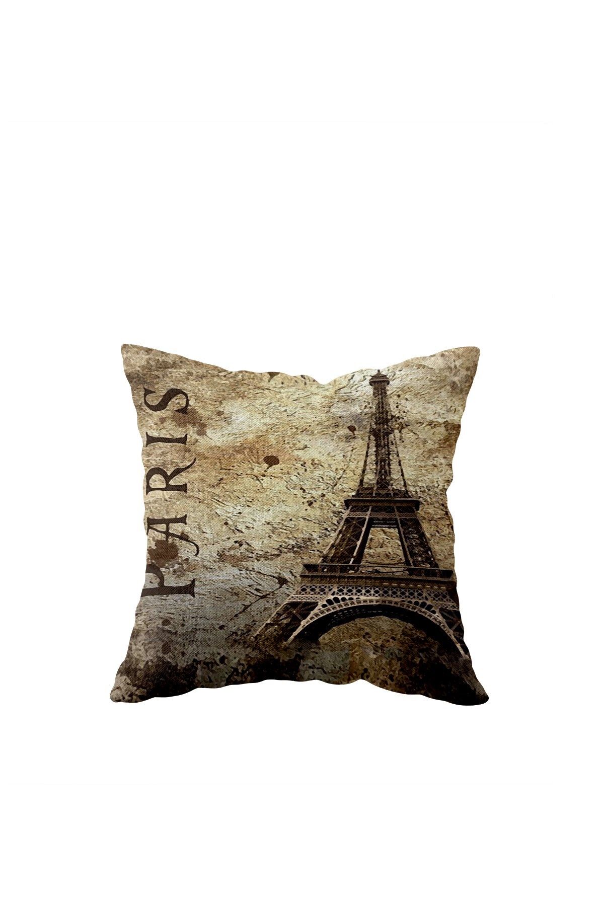 on the clouds-Paris Patterned Single Side Hidden Zipper Pillow Case Throw Pillow Sofa Pillow Case 1