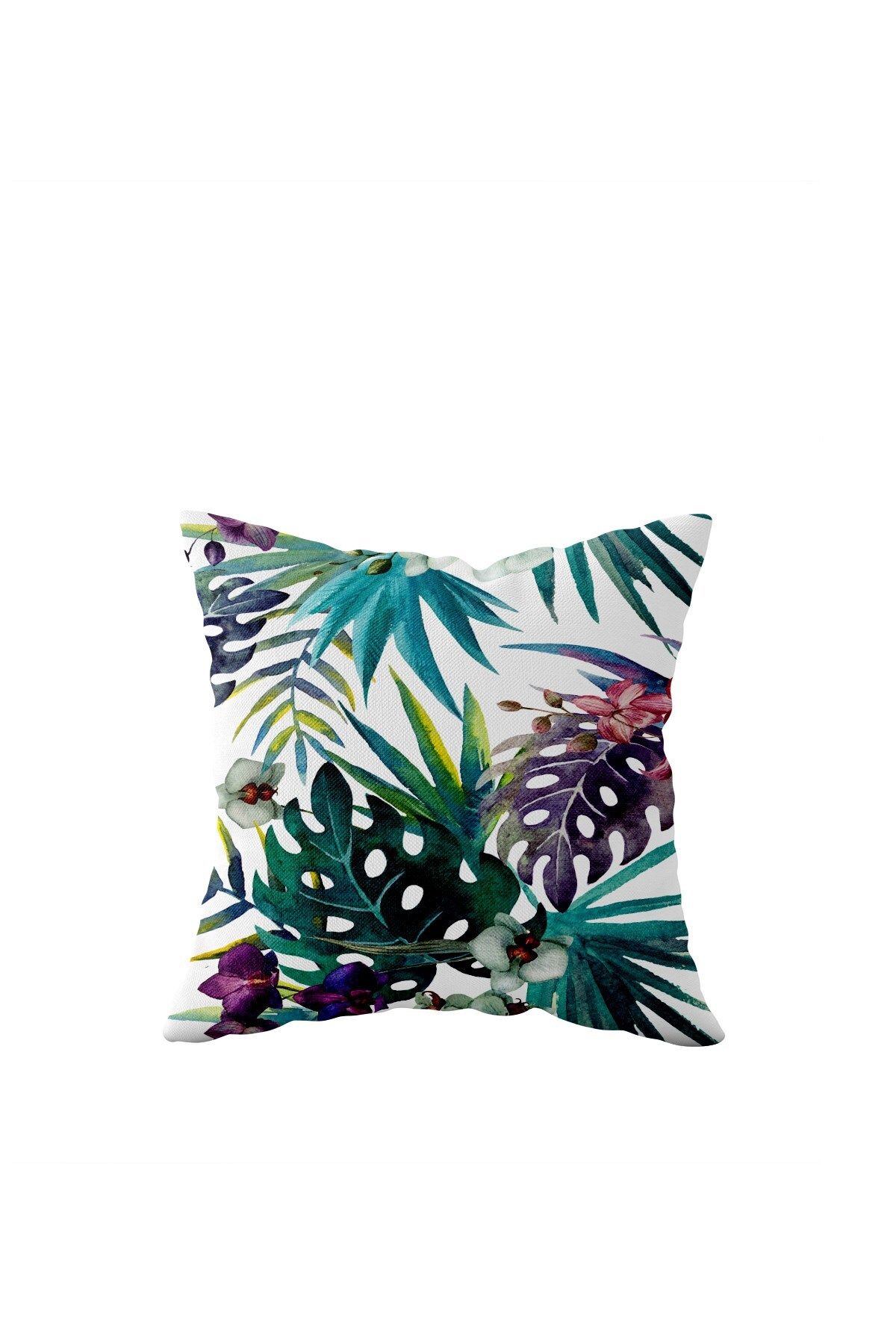 on the clouds-White Leaf Pattern Single Side Hidden Zipper Pillow Case Throw Pillow Sofa Pillow Case 1