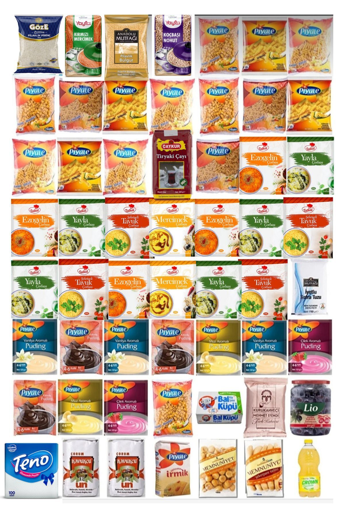 Piyale Ramazan paketi kumanya yardım gıda erzak kolisi mega paket 56 parça ürün