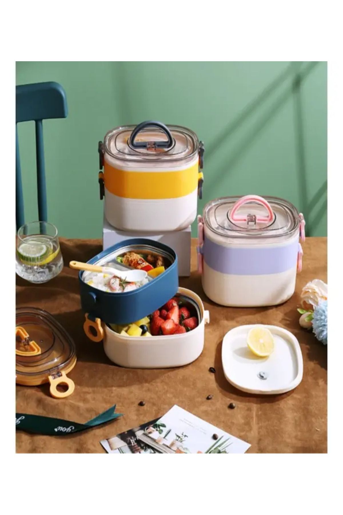 Vagonlife-1200ml 2 Layer Gold-Yellow Double Color Lunchbox Lunch Box Lunch Box 4