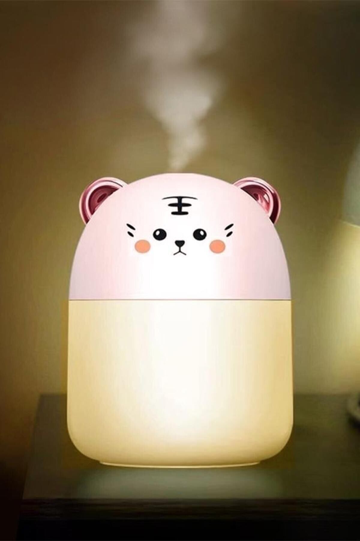 St Morritz RGB Ledli Taşınabilir Hava Nemlendiricisi Kedi Tasarımlı Buhar Makinesi Pembe