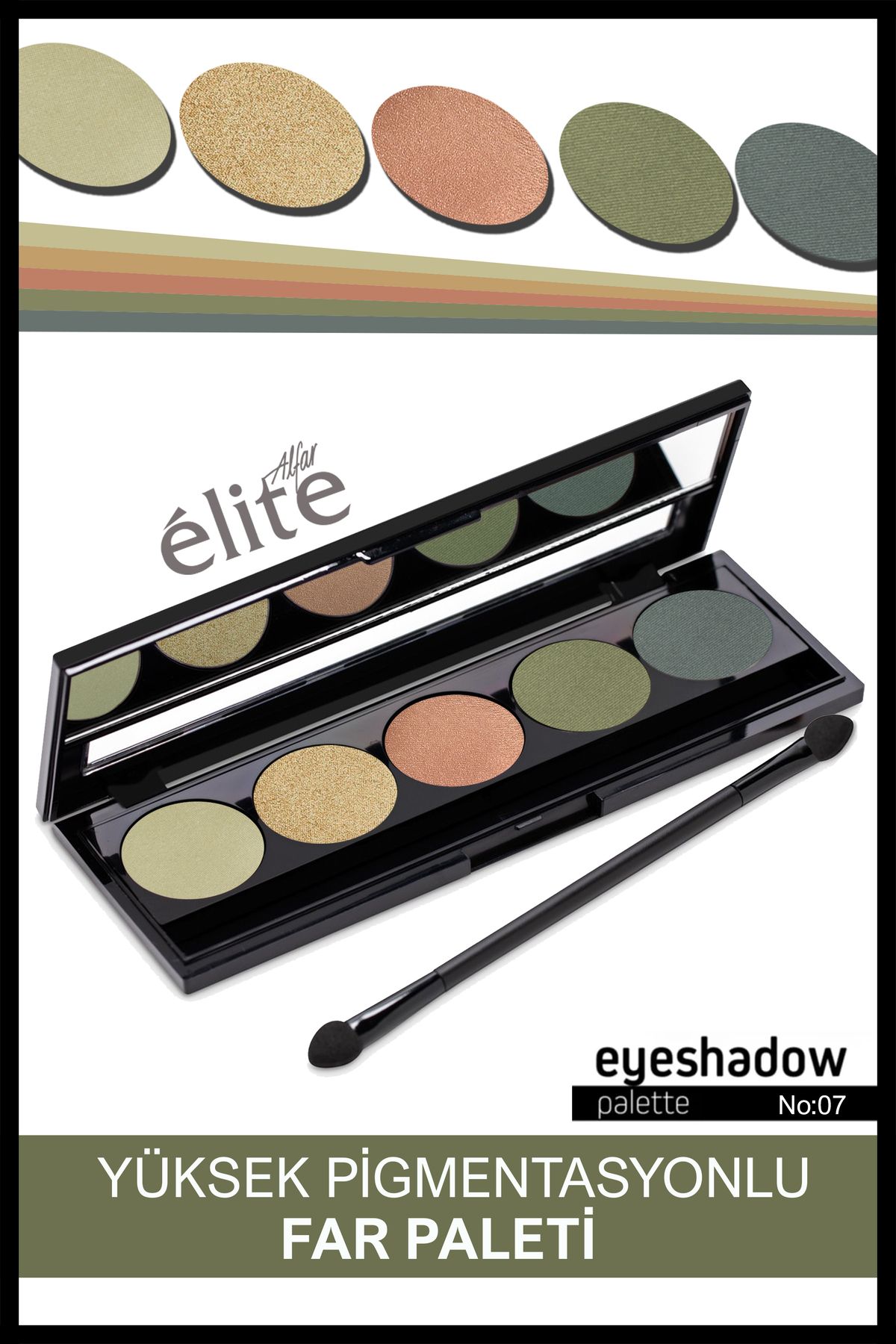 Alfar èlite-5-Piece Matte and Shimmer Eyeshadow Palette - Color Eyeshadow Palette No:07 1