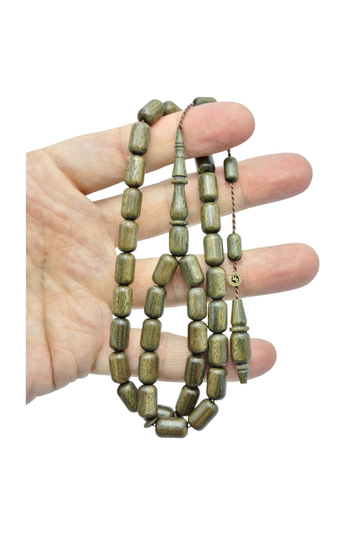 Mehmet Erbabacan Master Signed Green Pelesenk Tree Rosary Lt792