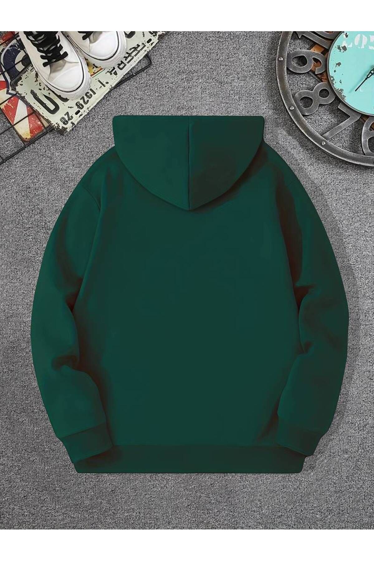 AMMA-Unisex Oversize Hooded Roses Printed Sweatshirt - 3 Thread Winter Hoodie 2