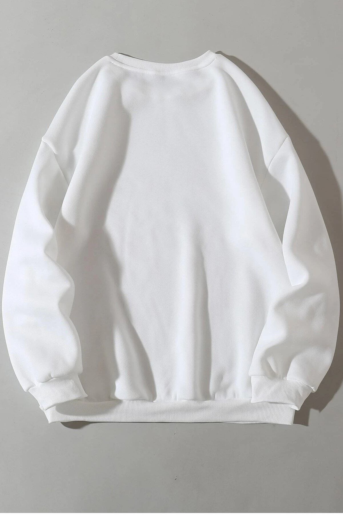 MODAGEN  Kadın Beyaz Bisiklet Yaka Los Angeles Baskılı Sweatshirt - Görsel 2