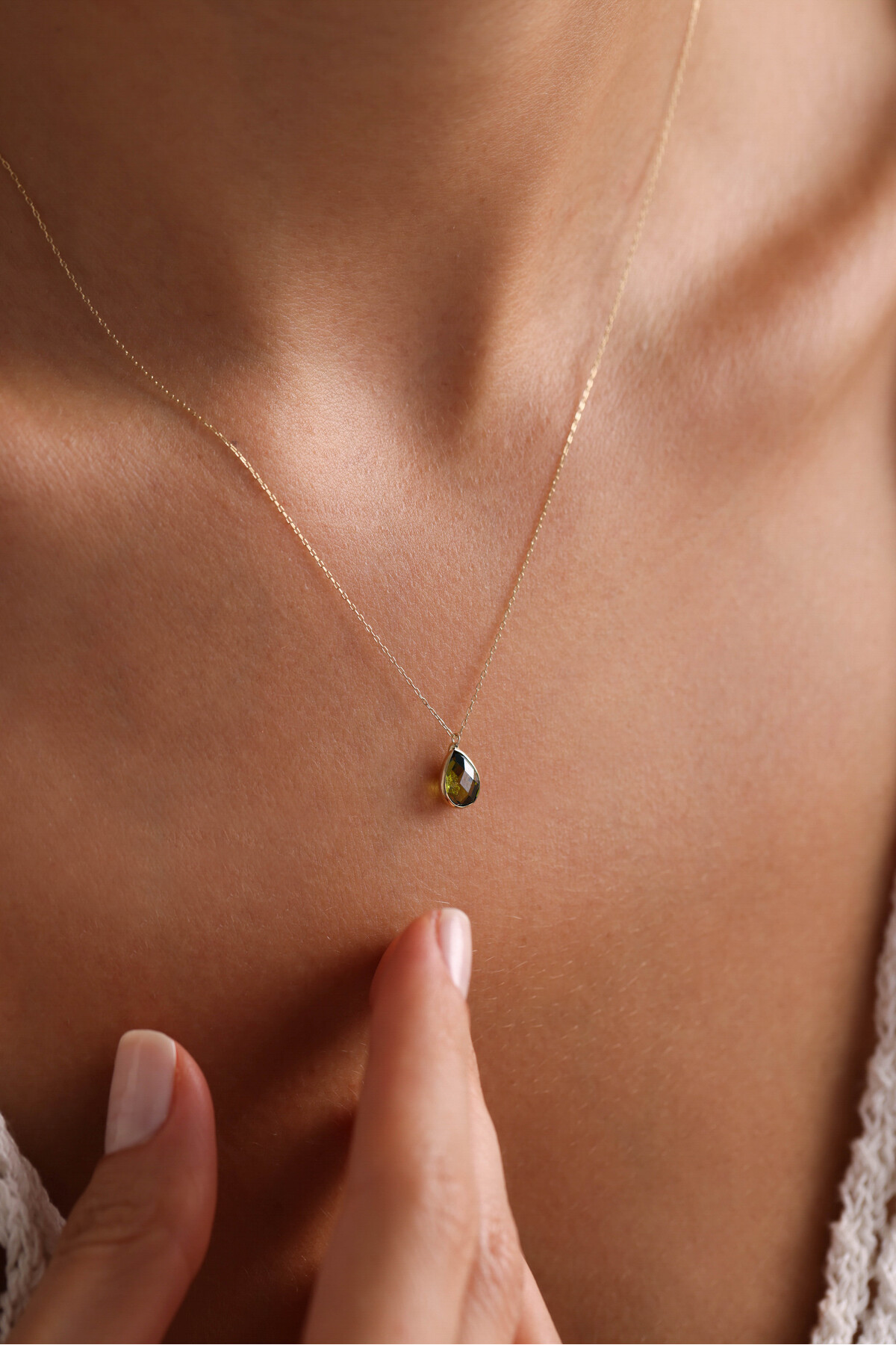 Gianfranco Altın Damla Kolye