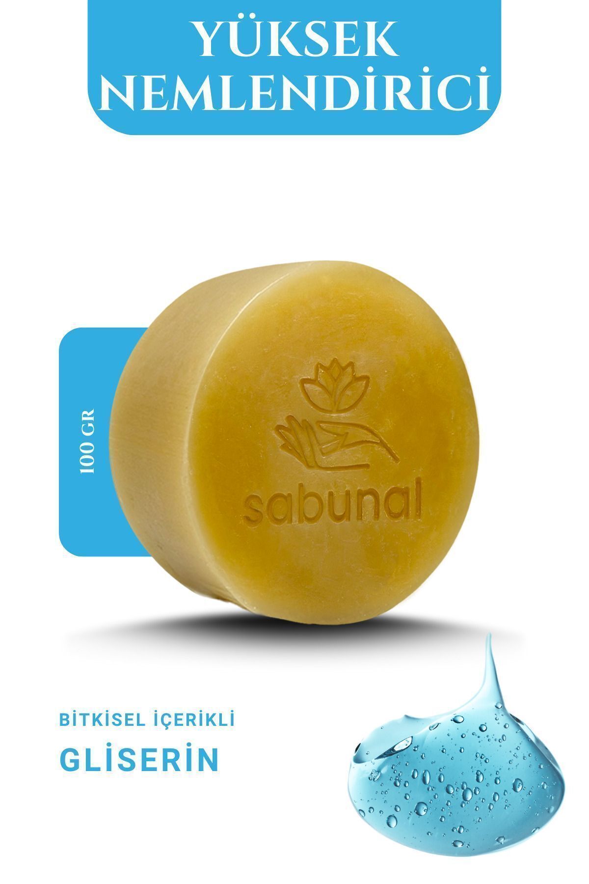 صابون گلیسیرین بسیار مرطوب کننده، گلیسیرین گیاهی برای پاکسازی مناسب برای انواع پوست، 100 گرم sabunal