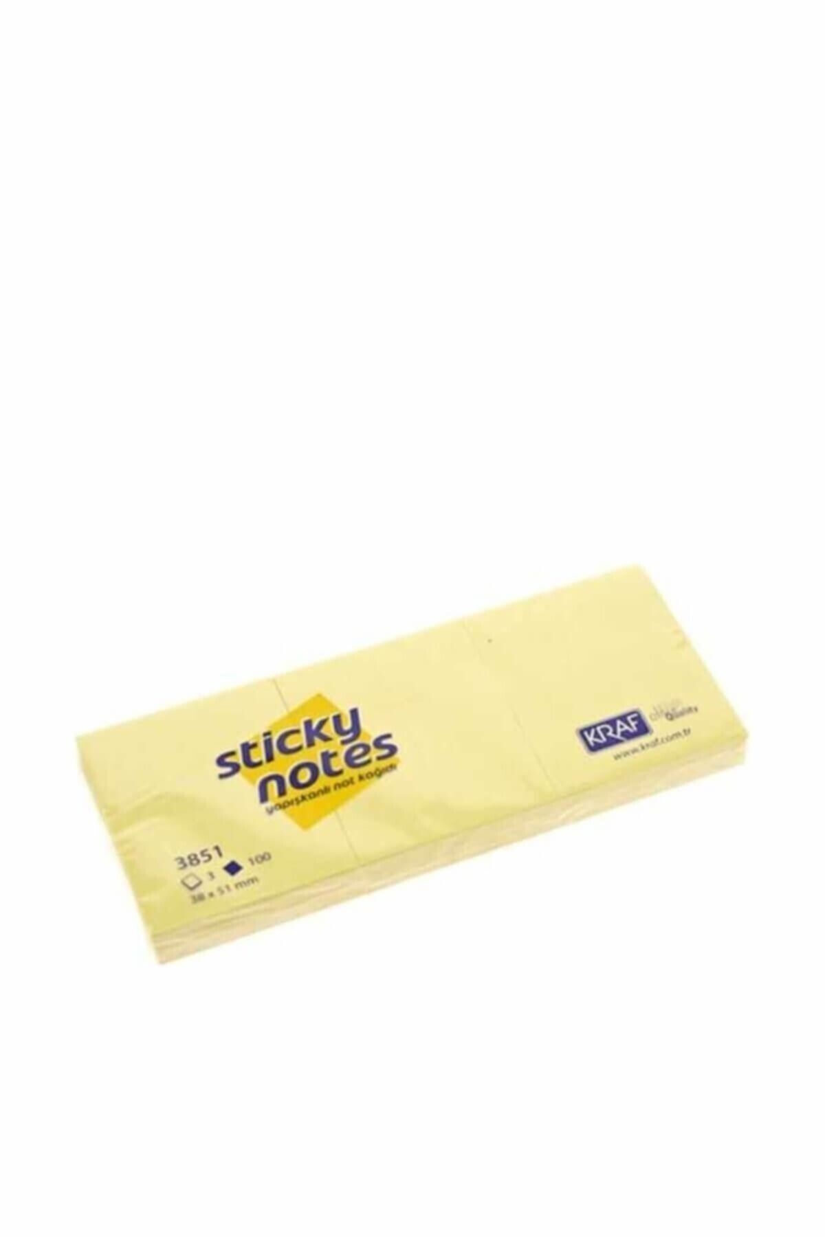 KRAF Yapışkanlı Not Kağıdı 38x51 Sarı 3'lü