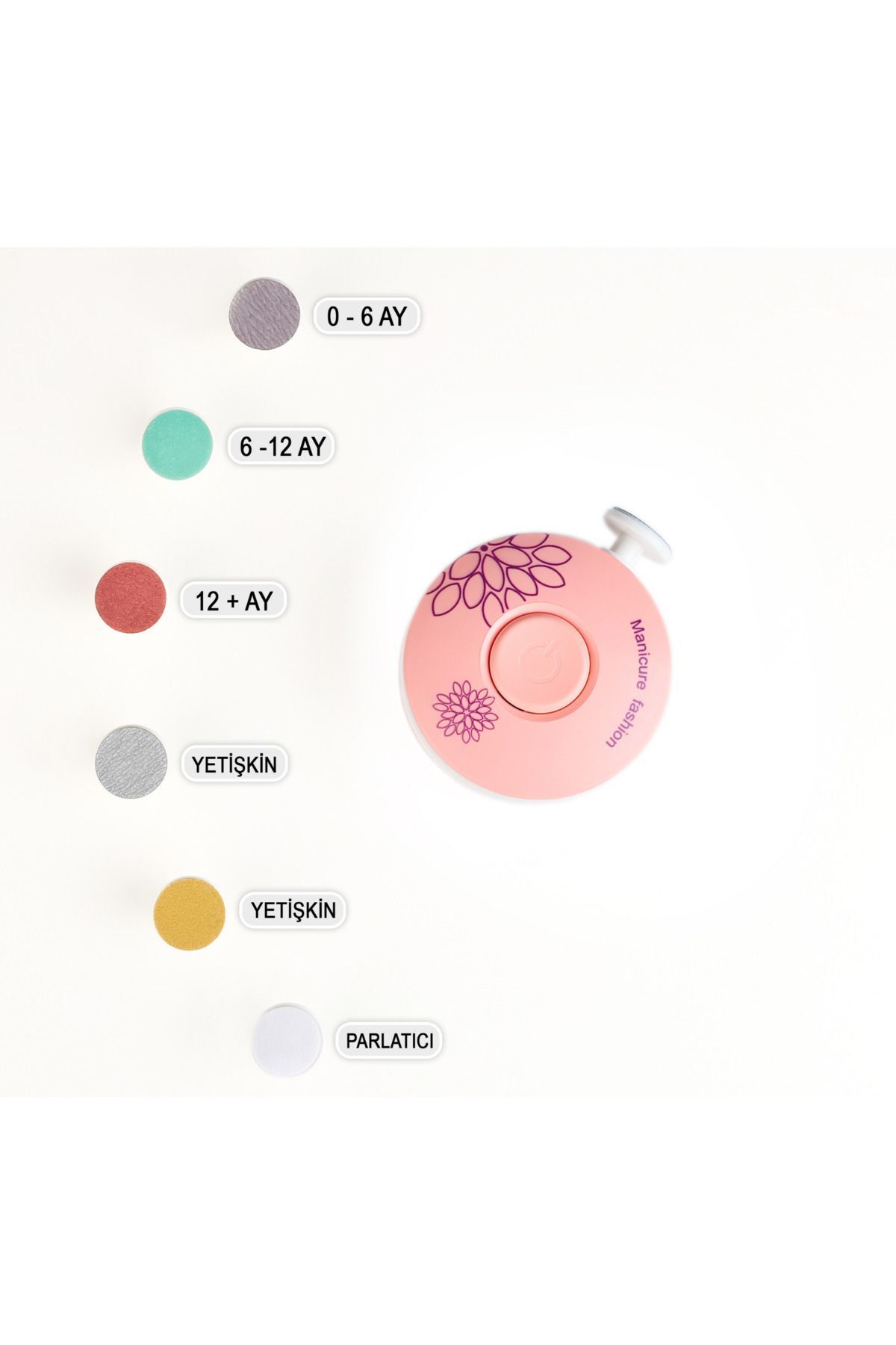 HODAF Bebek Tırnak Törpüleyici Pilli Manikür Seti 6 Başlıklı Yenidoğan Tırnak Makası Bebek Bakım fotoğrafı 3 (önizleme)