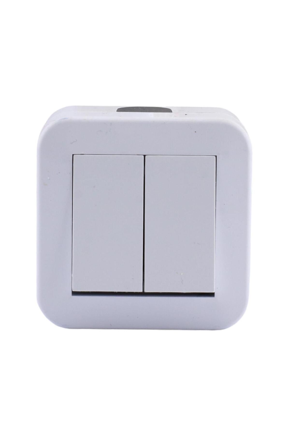 NZB-Surface Mounted Double Switch Button Nemliyer IP44 Electric Switch Double Socket Surface Mounted Wireless 5