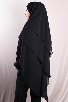 İSTANBULSTYLEMODA Şifon Şal Hazır Peçeli Pratik Tesettür Hijab 3 Katman - Ört...