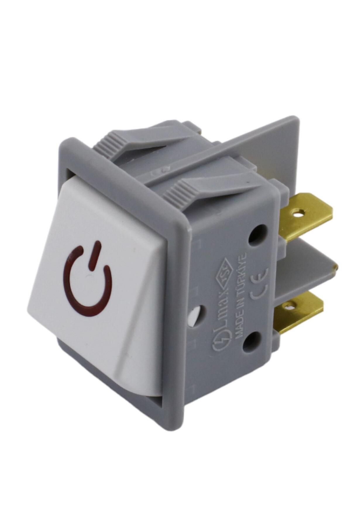 NZB-White Plastic - Illuminated, Switch Opening, on Off Four-Legged Shut-Off Button 4