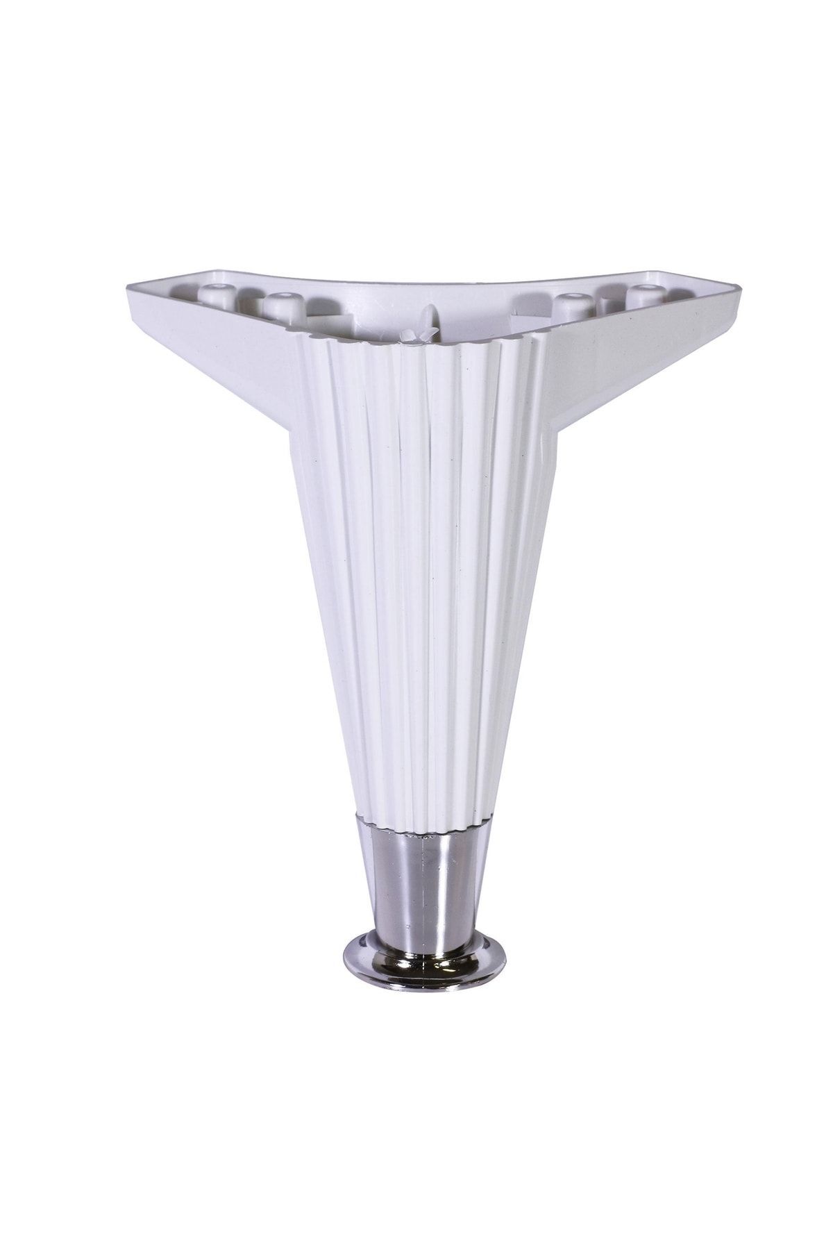 NZB Mobilya Kanepe Masa Sehpa Koltuk Ayağı 15 Cm Baza Ayak Beyaz-krom