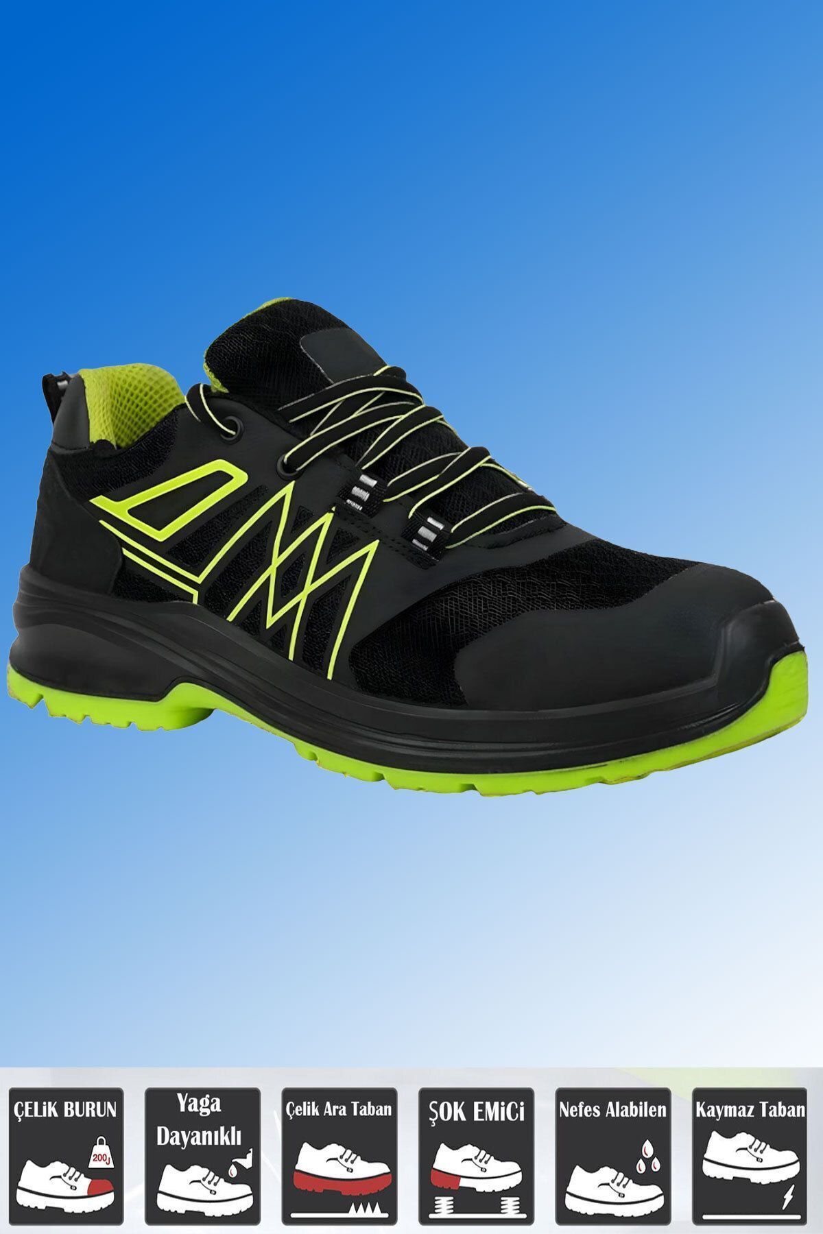  کفش کار، پنجه فولادی، زیره میانی فولادی، کفش ایمنی کار، کفش ساختمانی راحت، بنددار