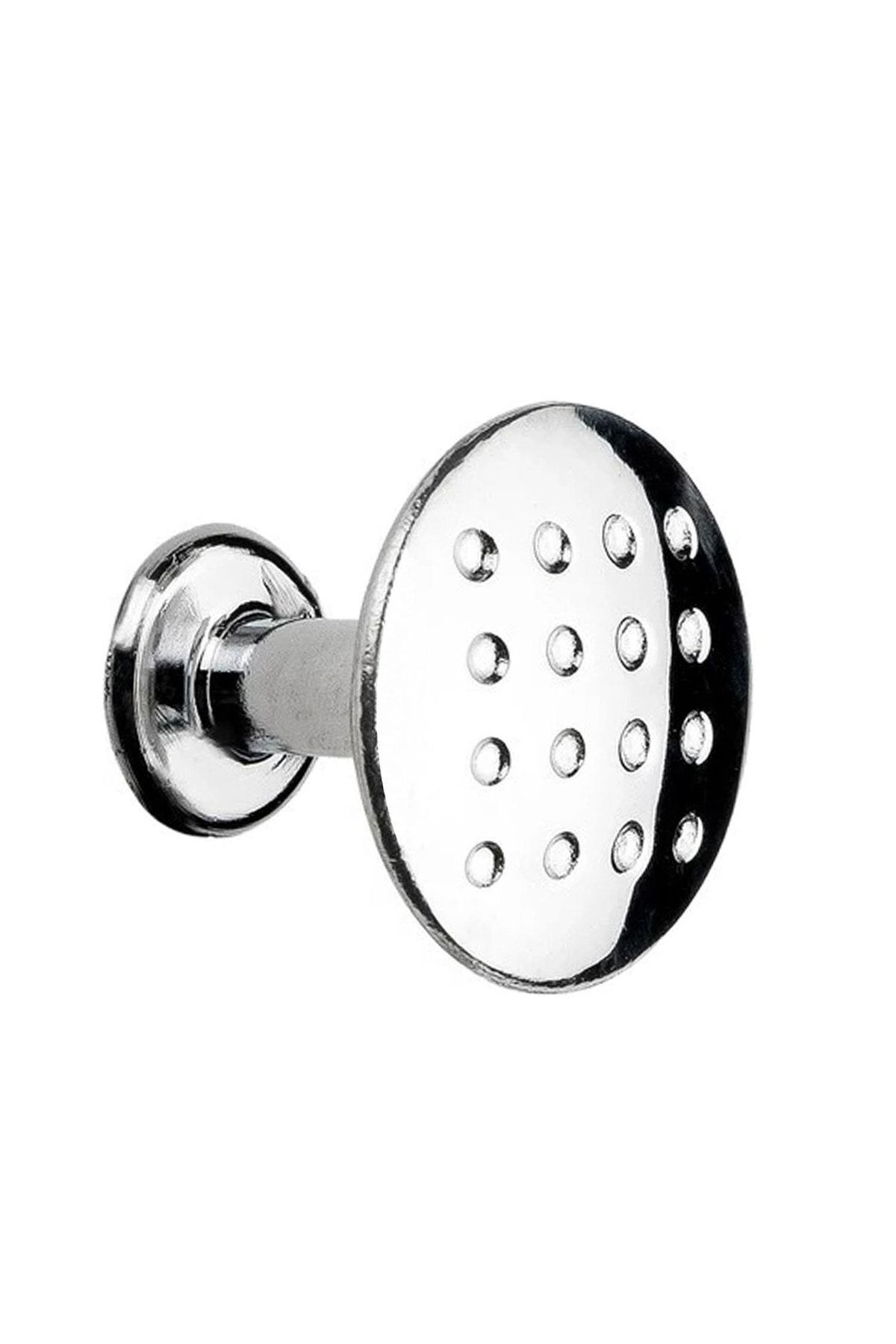 NZB Noktalı Düğme Çekmece Dolap Kapak Kulpu Kulbu Krom Metal Daire Kulp