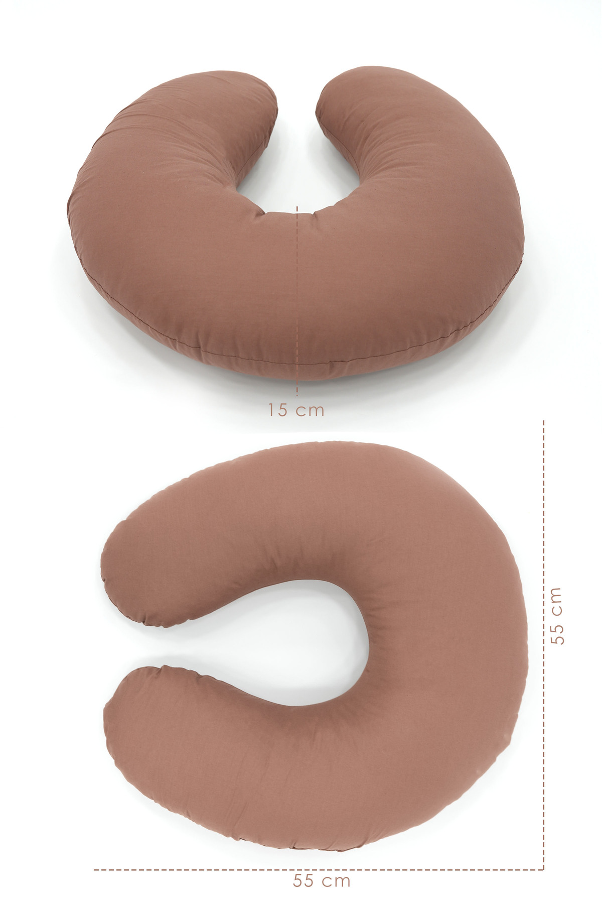 mordesign Emzirme Yastığı, Bebek Destek Minderi, Hamile Yastığı Pamuklu Kumaş, Plain Serisi, Kahverengi fotoğrafı 3 (önizleme)