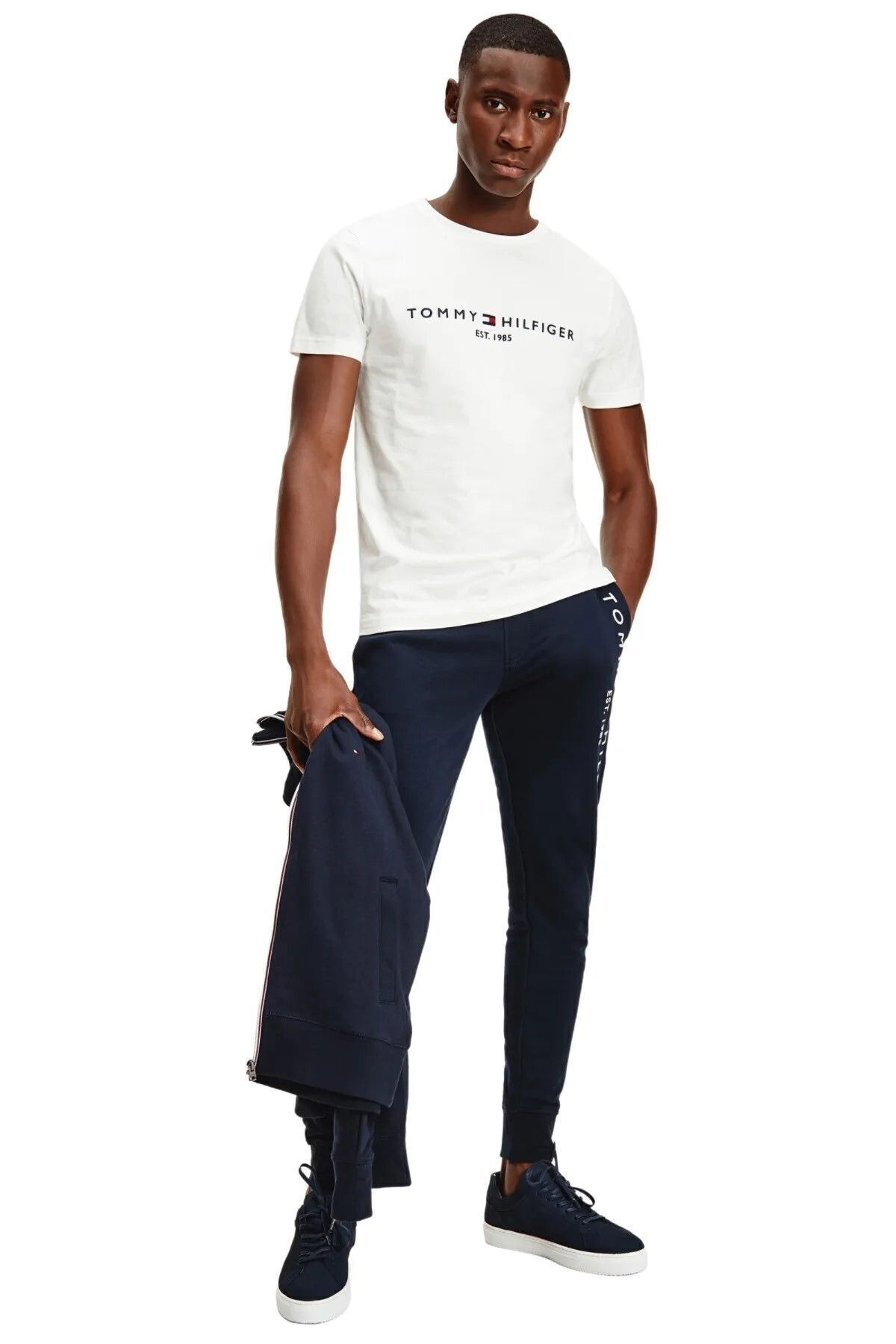 تی شرت سفید مردانه کیک دوچرخه آرم MW0MW11465118 Tommy Hilfiger