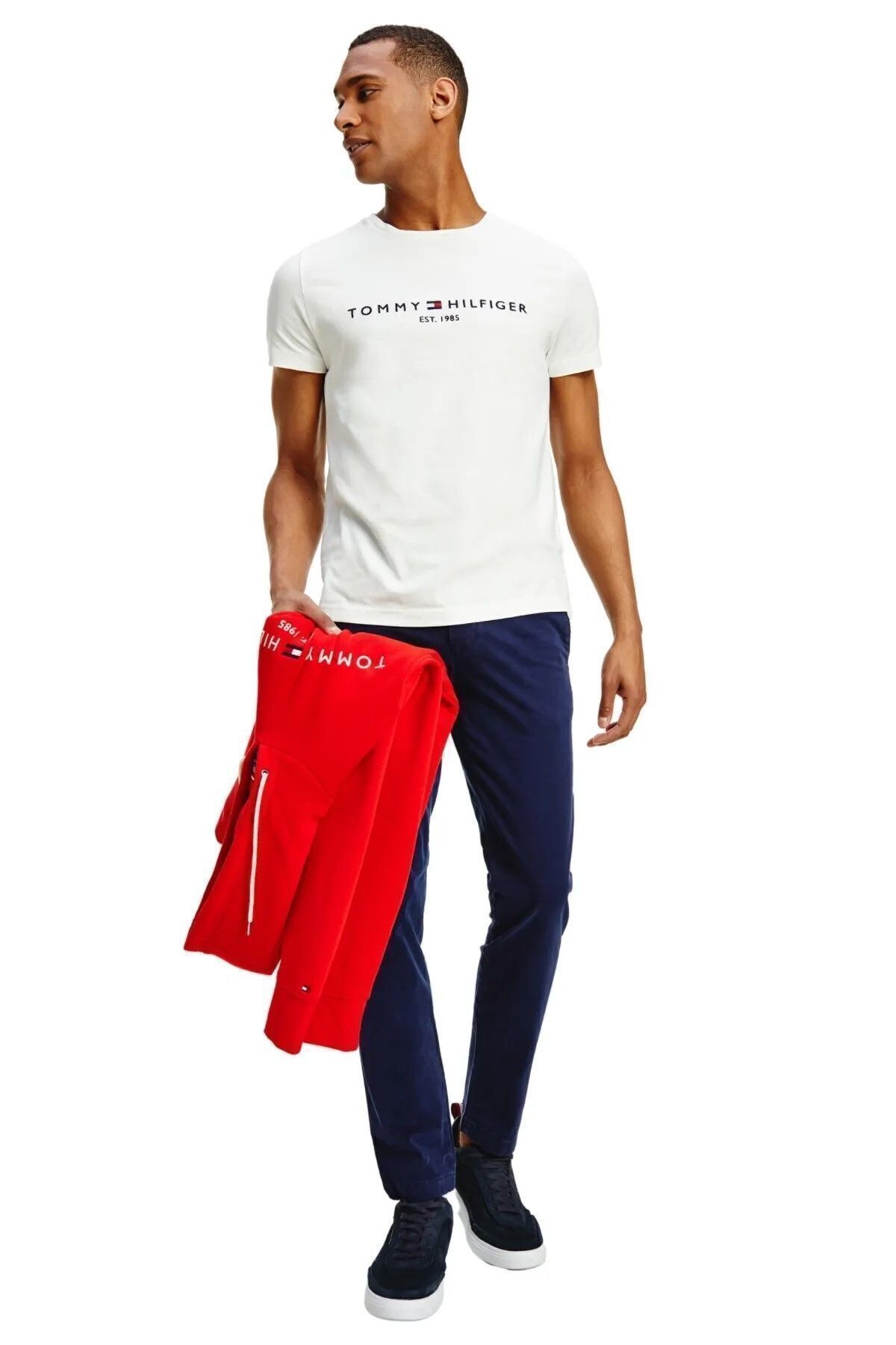 تی شرت سفید مردانه کیک دوچرخه آرم MW0MW11465118 Tommy Hilfiger
