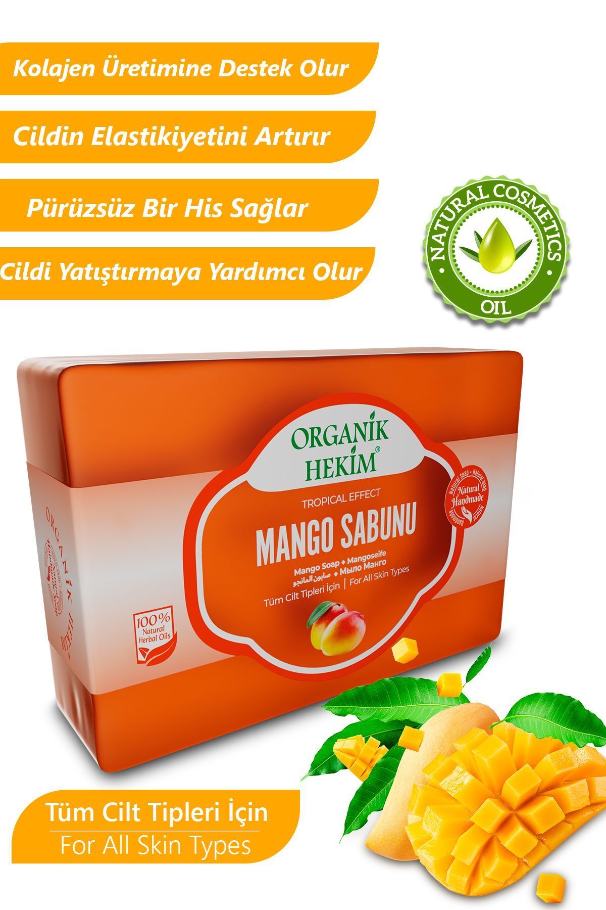 صابون مرطوب کننده موثر انبه 140 گرم Organik Hekim