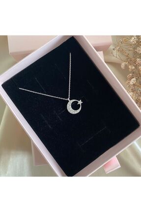 Lovera Jewellery 925 Ayar Gümüş Ay Yıldızlı Kolye