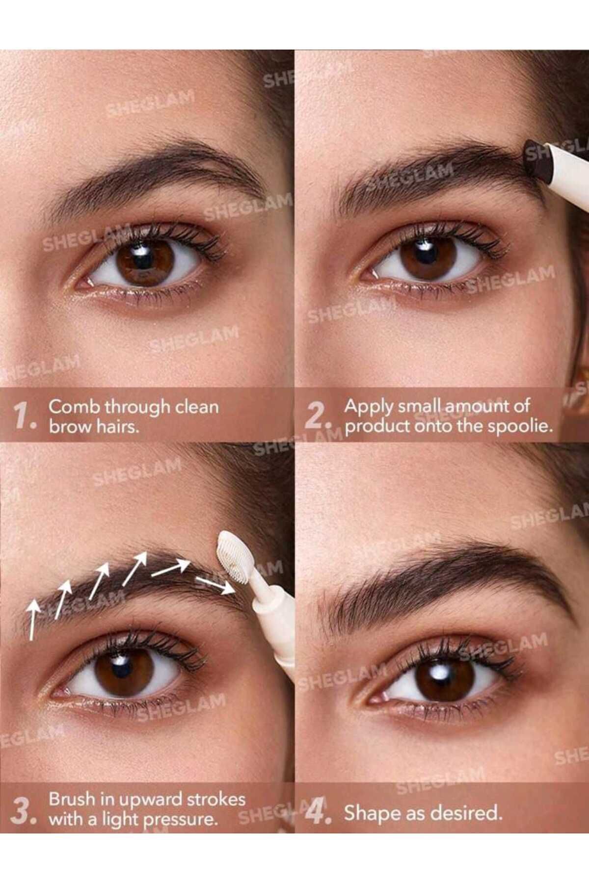 SHEGLAM تثبیت کننده ابرو (بی رنگ) حالت دادن، پر کردن و فیکس کردن ابروها
